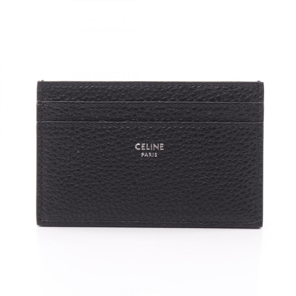 Celine Card Holder Case Leather Black